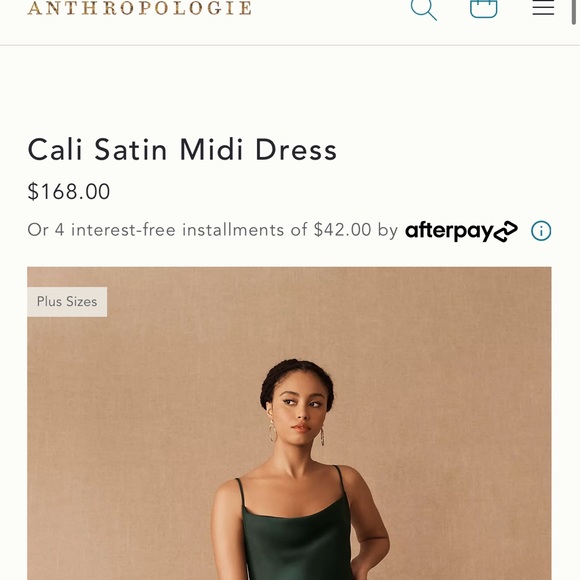 Anthropologie Emerald Silk Dress - Picture 1 of 2